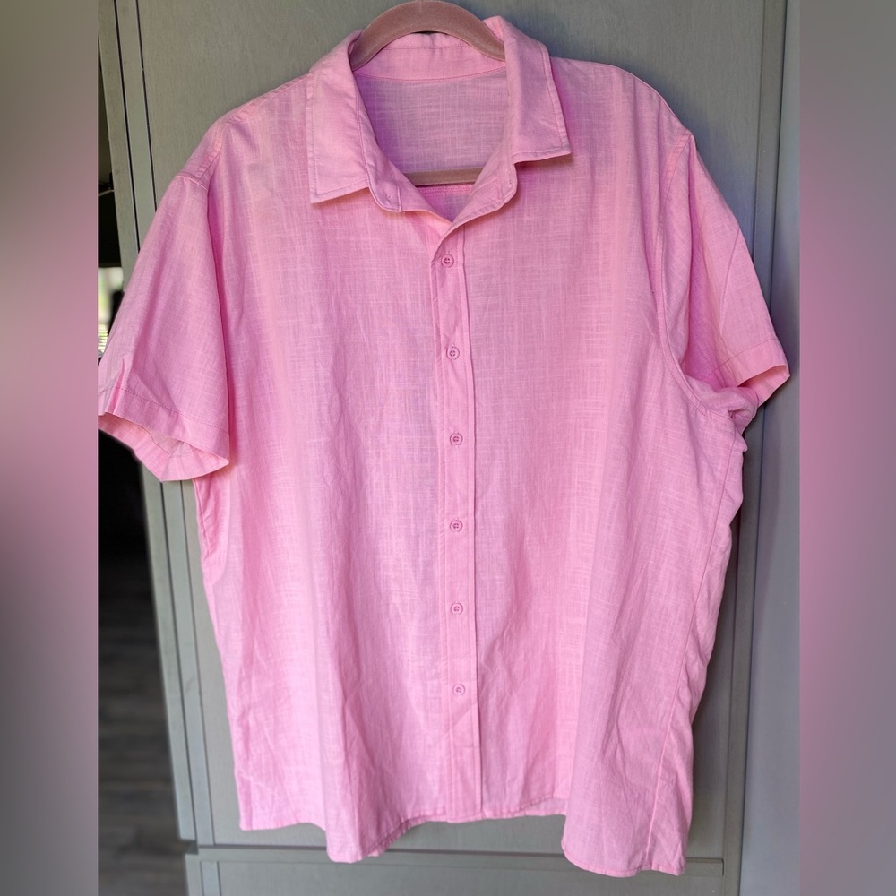 Men's Pink Casual Button Down Shirt